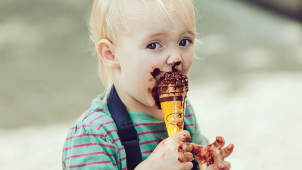 Kid with ice cream cone